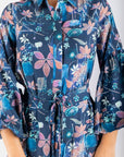 Allie Dress Long Sleeve 41" (Navy Pattern) - Dress - Yakira Bella