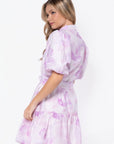 Allie Dress Short Sleeve 37" (White/Pink) - Dress - Yakira Bella