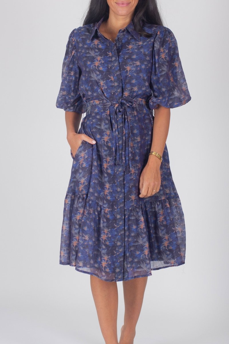ALLIE DRESS Short Sleeve (BLACK/BLUE) 41