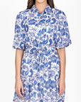 ALLIE DRESS Short Sleeve (LIGHT BLUE PATTERN) 36" - Dress - Yakira Bella
