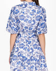 ALLIE DRESS Short Sleeve (LIGHT BLUE PATTERN) 36" - Dress - Yakira Bella