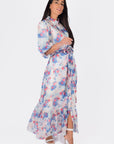 AMELIE DRESS 53" (PEACH/BLUE) - Dress - Yakira Bella