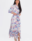 AMELIE DRESS 53" (PEACH/BLUE) - Dress - Yakira Bella