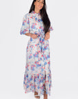 AMELIE DRESS 53" (PEACH/BLUE) - Dress - Yakira Bella