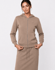 Amory Full-Zip Hoodie (Mocha) - Top - Yakira Bella