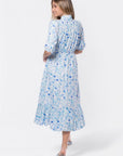 Amy Dress (White Blue) - Dress - Yakira Bella