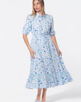 Amy Dress (White Blue) - Dress - Yakira Bella