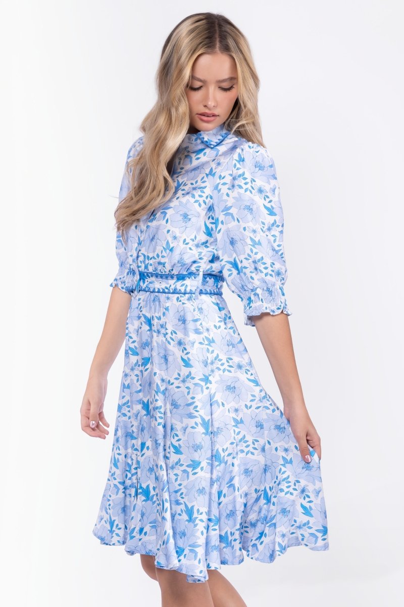 Analia Dress 41" (Blue Flower) XS