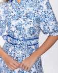 Analia Dress 42" (Blue Pattern) - Dress - Yakira Bella