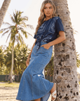 Arden Skirt (Medium Blue) - Skirt - Yakira Bella