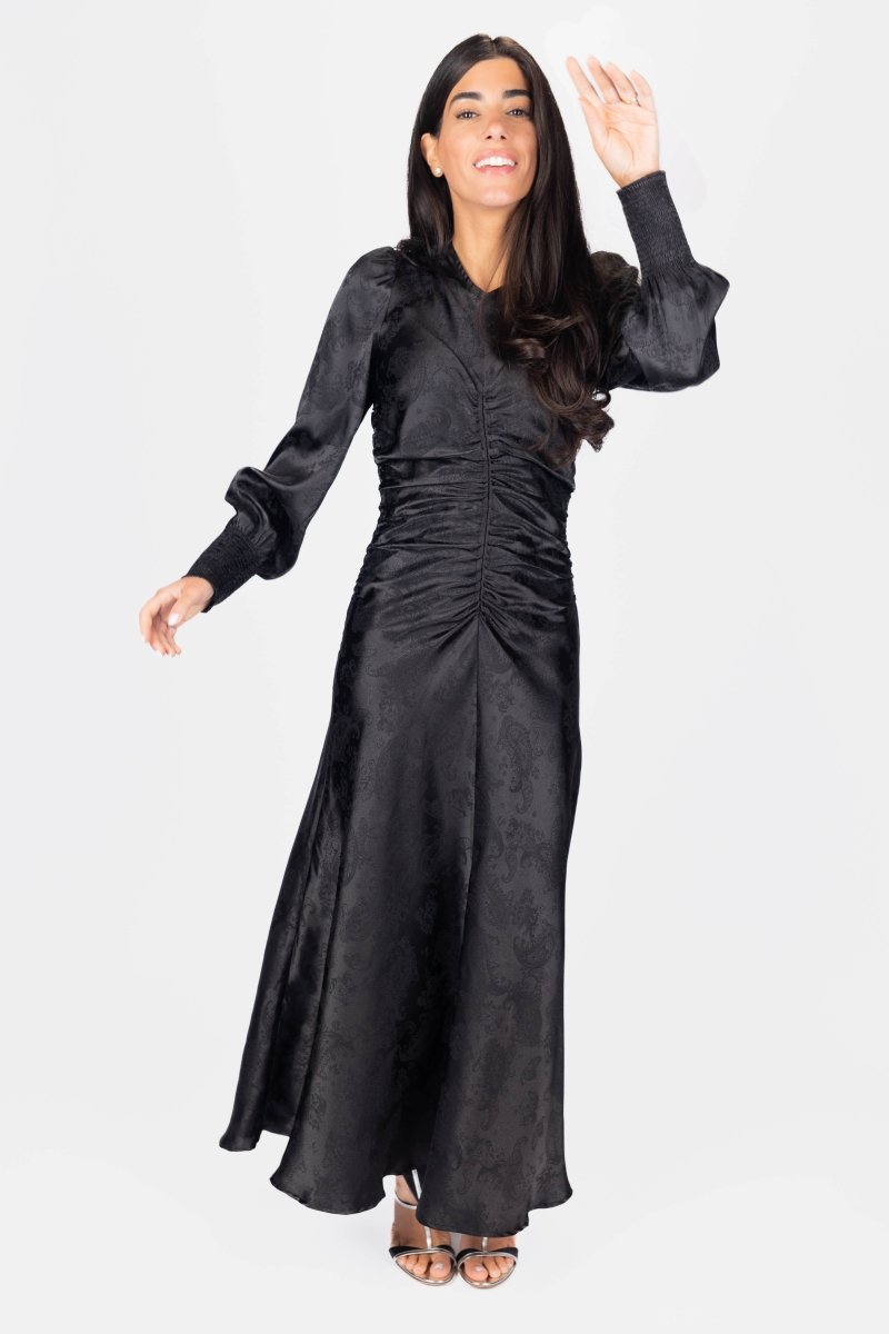 AUDREY DRESS LONG SLEEVE (BLACK) - Dress - Yakira Bella