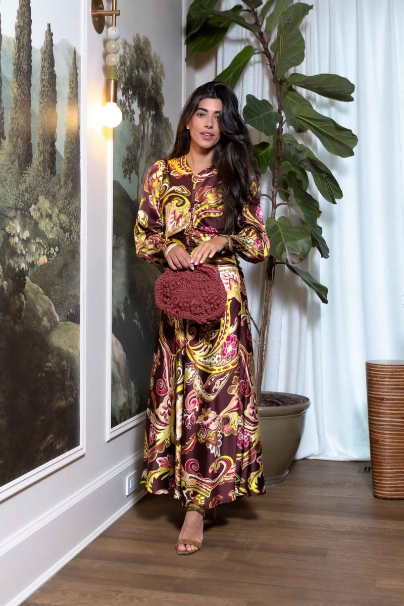 Audrey Dress Long Sleeve (Burgundy) - Dress - Yakira Bella