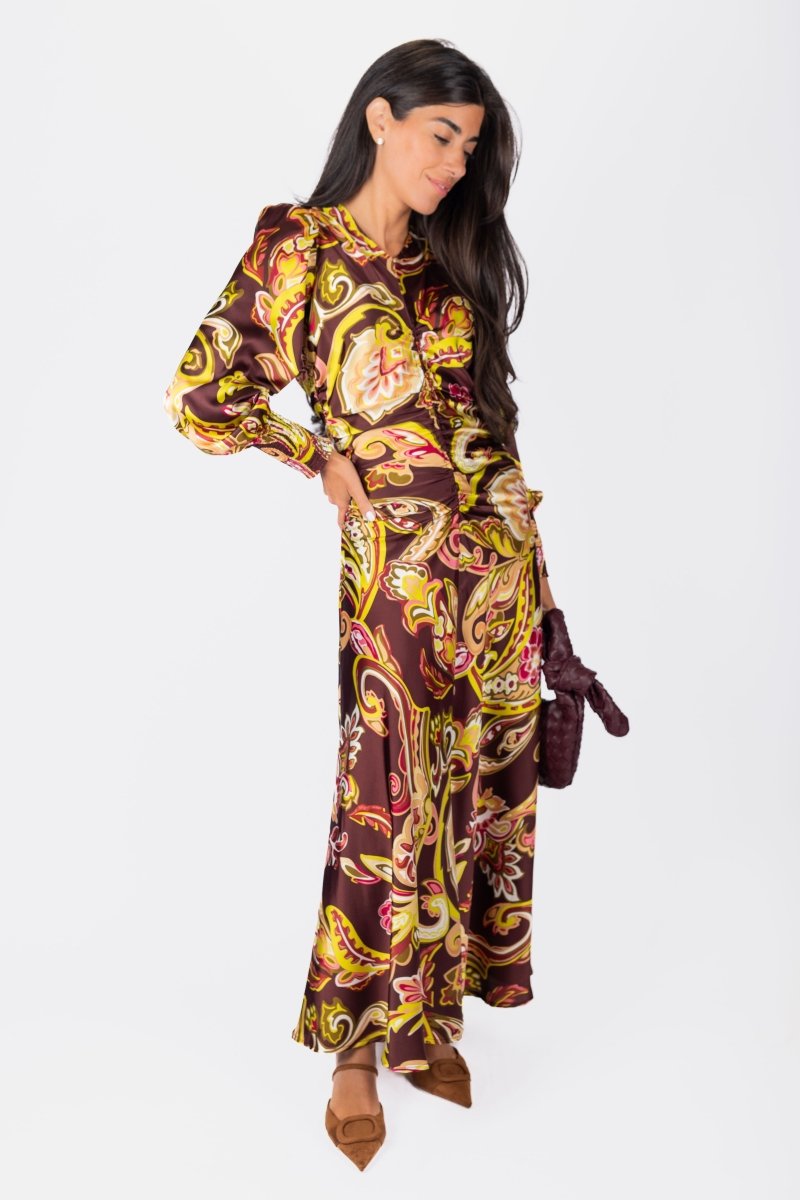 Audrey Dress Long Sleeve (Burgundy) - Dress - Yakira Bella