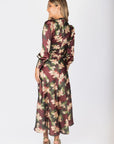 Audrey Dress Long Sleeve (Burgundy/Green) - Dress - Yakira Bella