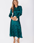 Audrey dress Long Sleeve (Green/ Dark Green) - Dress - Yakira Bella