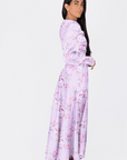 AUDREY DRESS LONG SLEEVE (LAVENDER FLOWER) - Dress - Yakira Bella