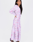 AUDREY DRESS LONG SLEEVE (LAVENDER FLOWER) - Dress - Yakira Bella