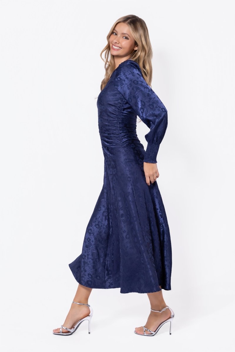 knee length dresses for ladies Audrey Dress Long Sleeve (Navy) Xs