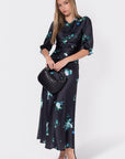Audrey Dress Short Sleeve (Dark Green Flower) - Dress - Yakira Bella
