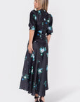 Audrey Dress Short Sleeve (Dark Green Flower) - Dress - Yakira Bella