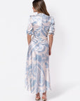 Audrey Dress Short Sleeve (Ivory/Blue) - Dress - Yakira Bella