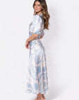 Audrey Dress Short Sleeve (Ivory/Blue) - Dress - Yakira Bella