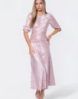Audrey Dress Short Sleeve (Light Pink/Khaki) - Dress - Yakira Bella