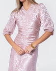 Audrey Dress Short Sleeve (Light Pink/Khaki) - Dress - Yakira Bella