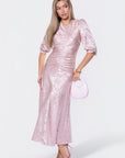 Audrey Dress Short Sleeve (Light Pink/Khaki) - Dress - Yakira Bella