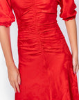 Audrey Dress Short Sleeve (Red Solid) - Dress - Yakira Bella
