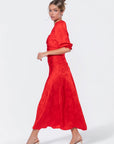 Audrey Dress Short Sleeve (Red Solid) - Dress - Yakira Bella