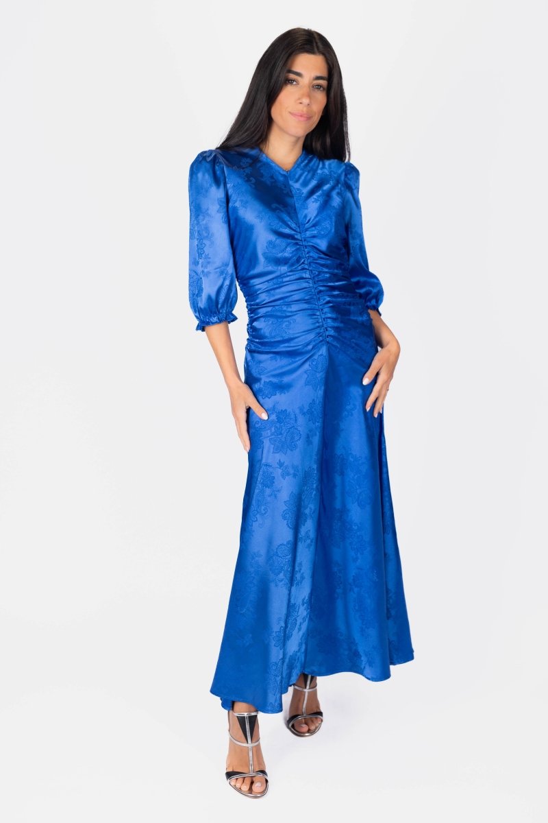 royal blue short dress with sleeves Audrey Sleeve (Royal Blue) XS Make an unforgettable entrance Size:M/6-8 RLExclusion Bebe Women's Blouson Sleeve