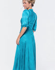 Audrey Dress Short Sleeve (Teal Green Solid) - Dress - Yakira Bella