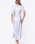 Audrey Dress Short Sleeve (White/Blue) - Dress - Yakira Bella