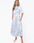 Aviana Dress (White/Blue) - Dress - Yakira Bella