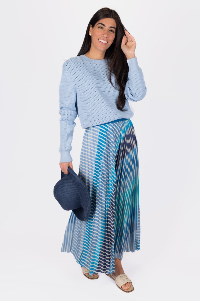BRIANA SKIRT (BLUE STRIPE) - Skirt - Yakira Bella