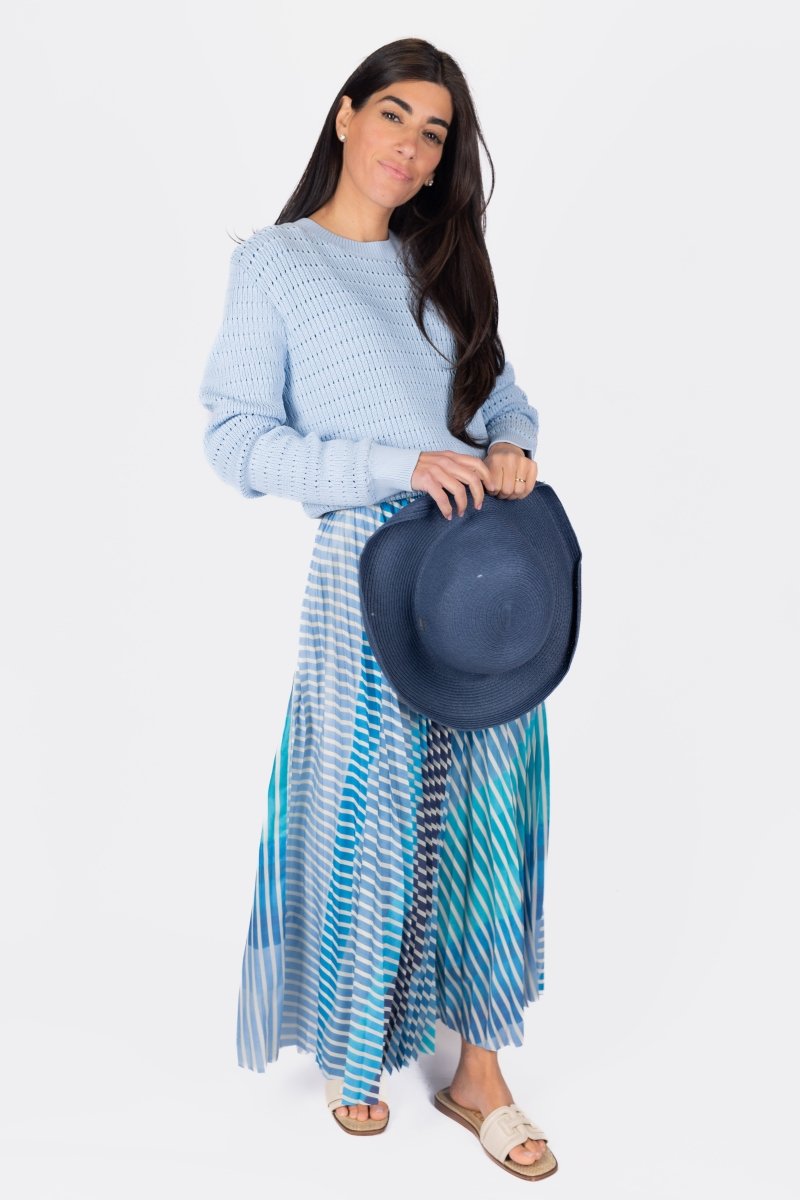 BRIANA SKIRT (BLUE STRIPE) - Skirt - Yakira Bella