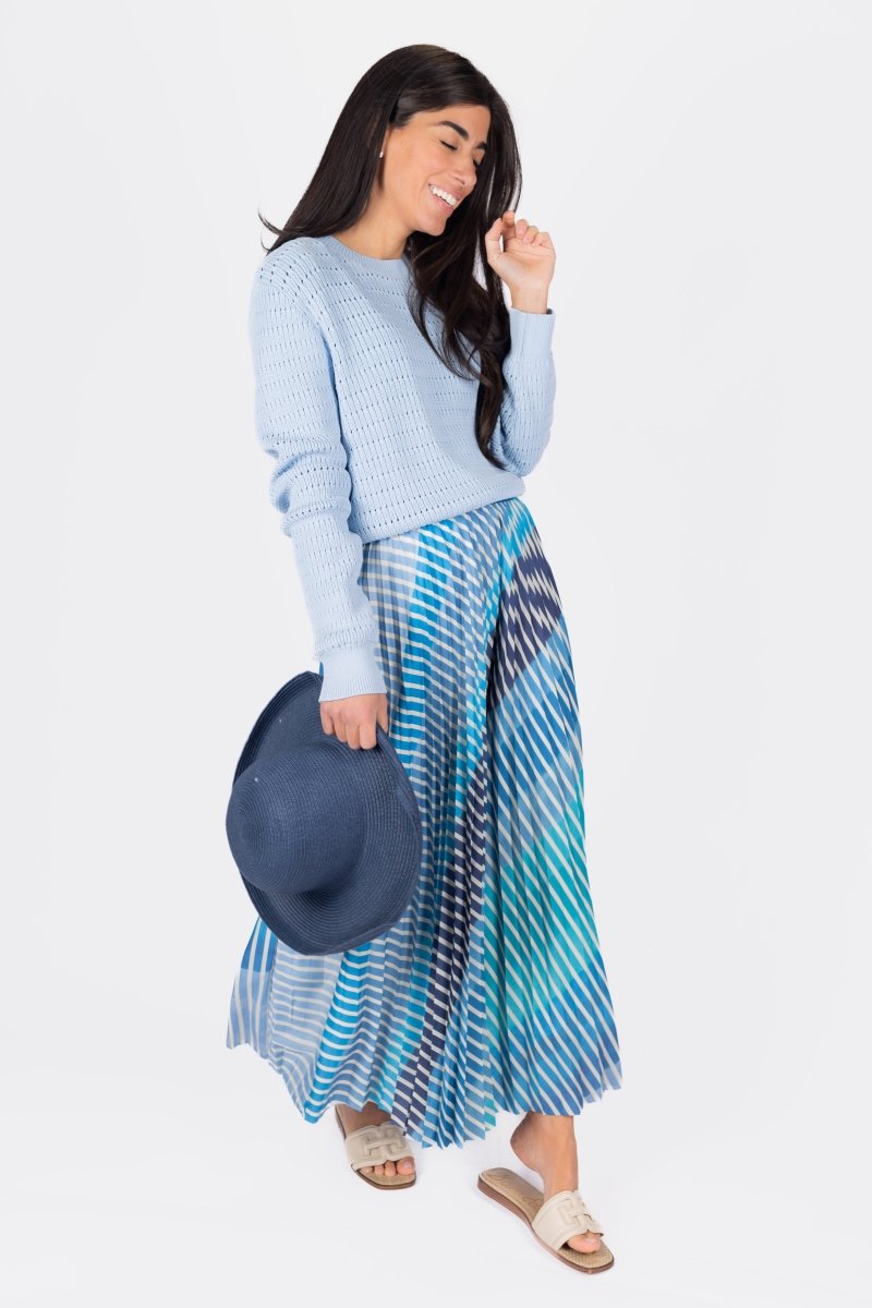 BRIANA SKIRT (BLUE STRIPE) - Skirt - Yakira Bella