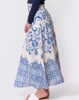 Calista Skirt (White/Blue) - Skirt - Yakira Bella