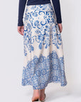 Calista Skirt (White/Blue) - Skirt - Yakira Bella