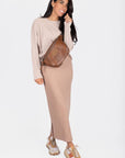 Callie Ribbed Skirt (Light Brown) - Skirt - Yakira Bella