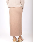 Callie Ribbed Skirt (Light Brown) - Skirt - Yakira Bella
