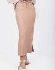 Callie Ribbed Skirt (Light Brown) - Skirt - Yakira Bella