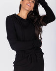 Callie Ribbed Top (Black) - Top - Yakira Bella