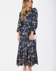 Catherine Dress 53" (Navy Pattern) - Dress - Yakira Bella