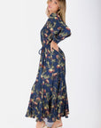 Catherine Dress 53" (Navy Pattern) - Dress - Yakira Bella