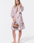 Clio Dress 37" (Beige White) - Dress - Yakira Bella