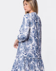 Clio Dress 37" (Blue White) - Dress - Yakira Bella