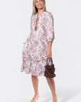 Clio Dress 40" (Beige White) - Dress - Yakira Bella
