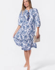 Clio Dress 40" (Blue White) - Dress - Yakira Bella